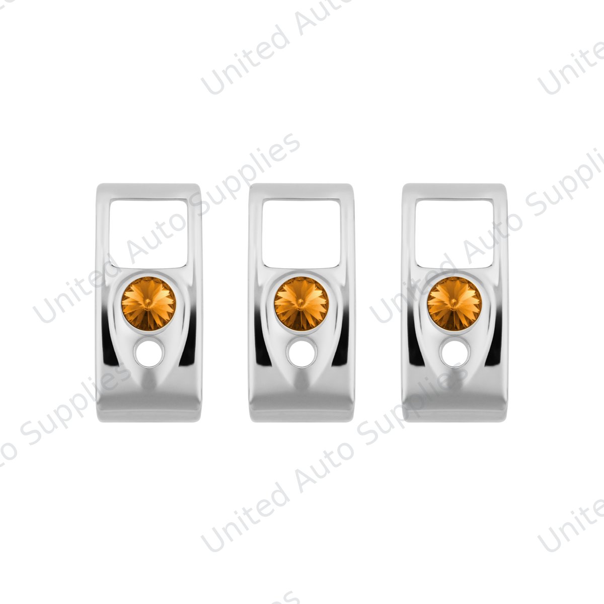 Rocker Switch Cover With Amber Crystal For 2006+ Kenworth (Card Of 3)