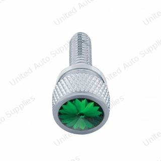 3/4" Short M6-1.0 Dash Screw For Kenworth - Green Crystal (12-Pack)