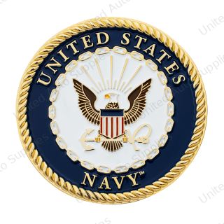 1-3/4" U.S. Military Adhesive Metal Medallion - Navy