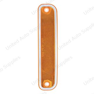 Side Marker Light With Stainless Steel Trim For 1973-80 Chevy Truck, Amber Lens