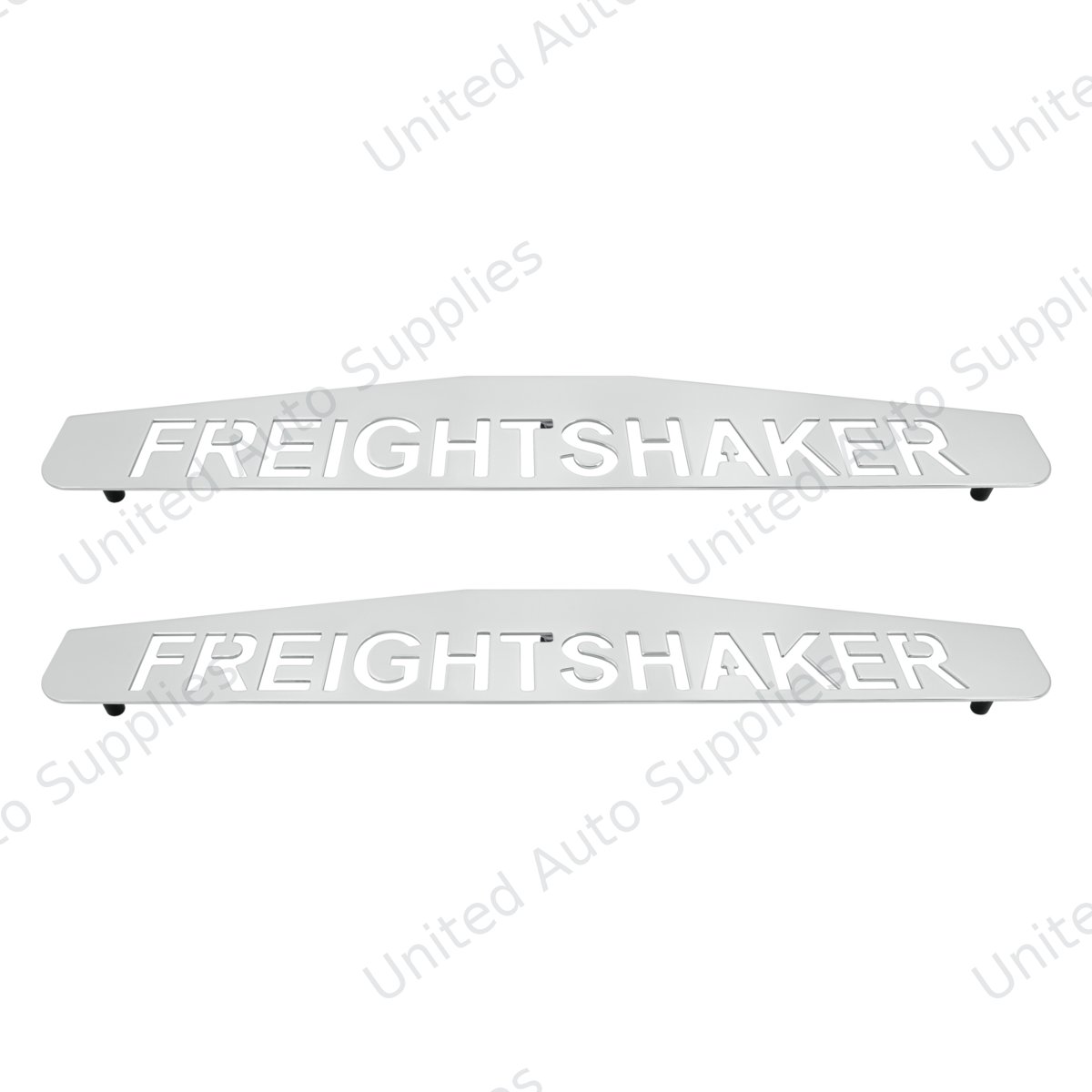 4" X 24" Chrome Freightshaker Bottom Mud Flap Plate - Welded Stud (Card of 2)