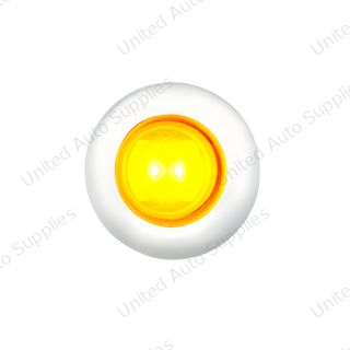 GloLight 2 LED 3/4" Mini Light (Clearance/Marker) With Stainless Steel Trim-Amber LED/Clear Lens