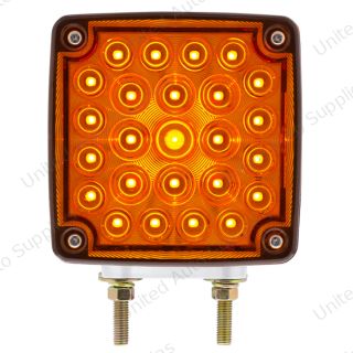 52 LED Double Stud Double Face Turn Signal Light (Driver) - Amber & Red LED/Amber & Red Lens