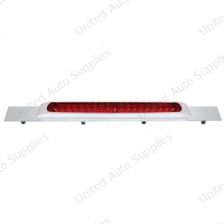 Chrome Top Mud Flap Plate With 19 LED 17" Light Bar & Bezel - Red LED/Red Lens (Each)