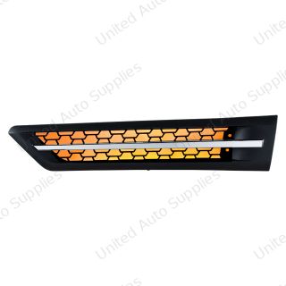 Hood Air Intake Grille With Amber LED For 2018-2024 Freightliner Cascadia 126 - Driver