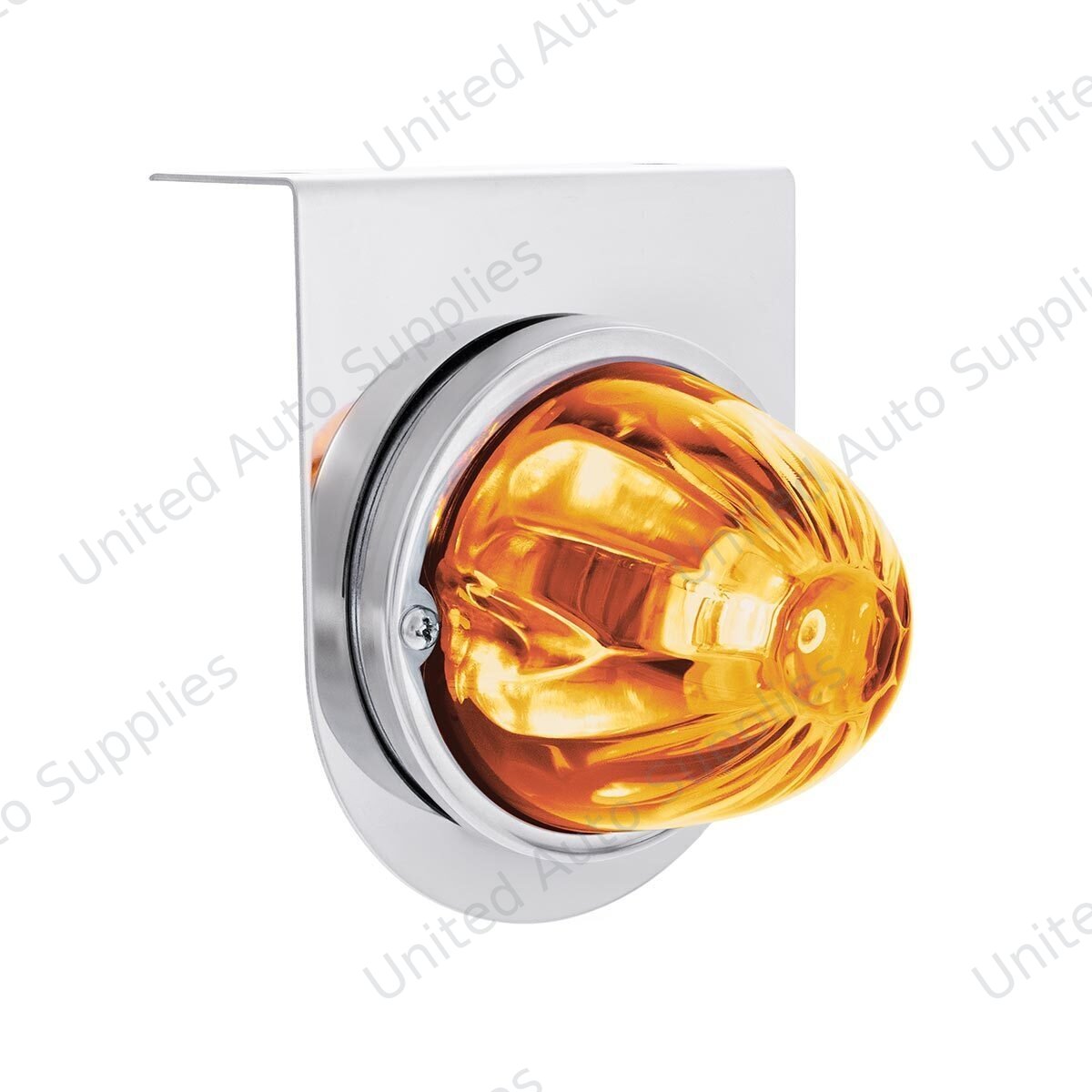UltraBurst Glass Watermelon Light With Stainless Steel Light Bracket Kit-Amber LED/Clear Lens