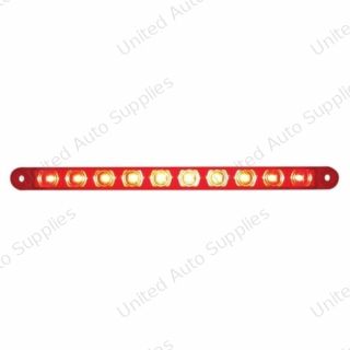 10 LED 9" Light Bar (Stop, Turn & Tail) - Red LED/Red Lens