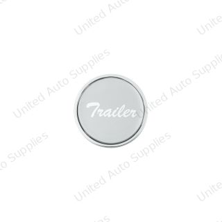 Aluminum Screw-On Air Valve Knob With Glossy Trailer Script Sticker - Silver Sticker