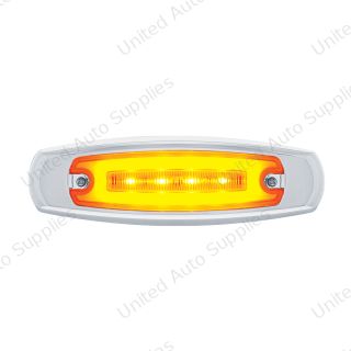 GloLight 16 LED Rectangular Clearance/Marker Light With Bezel - Amber LED/Amber Lens (Bulk)