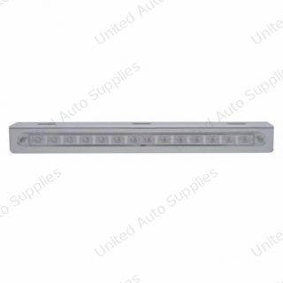 Stainless Light Bracket With 14 LED 12" Sequential Light Bar (Right to Left) - Red LED/Clear Lens