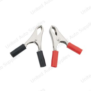 30 Amp Clamps w/ Vinyl Handles, 1Red/1Black 1 Set.