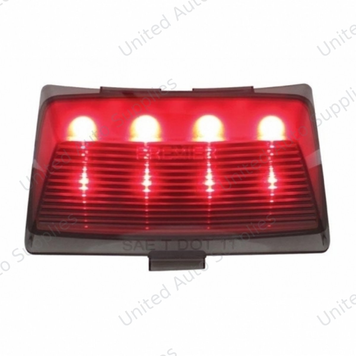 8 LED Fender Tip Light For Harley Motorcycle- Red LED/Smoke Lens