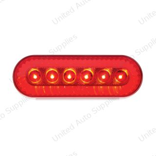 20 LED 6" Oval Turbine Light (Stop, Turn & Tail) - Red LED/Red Lens