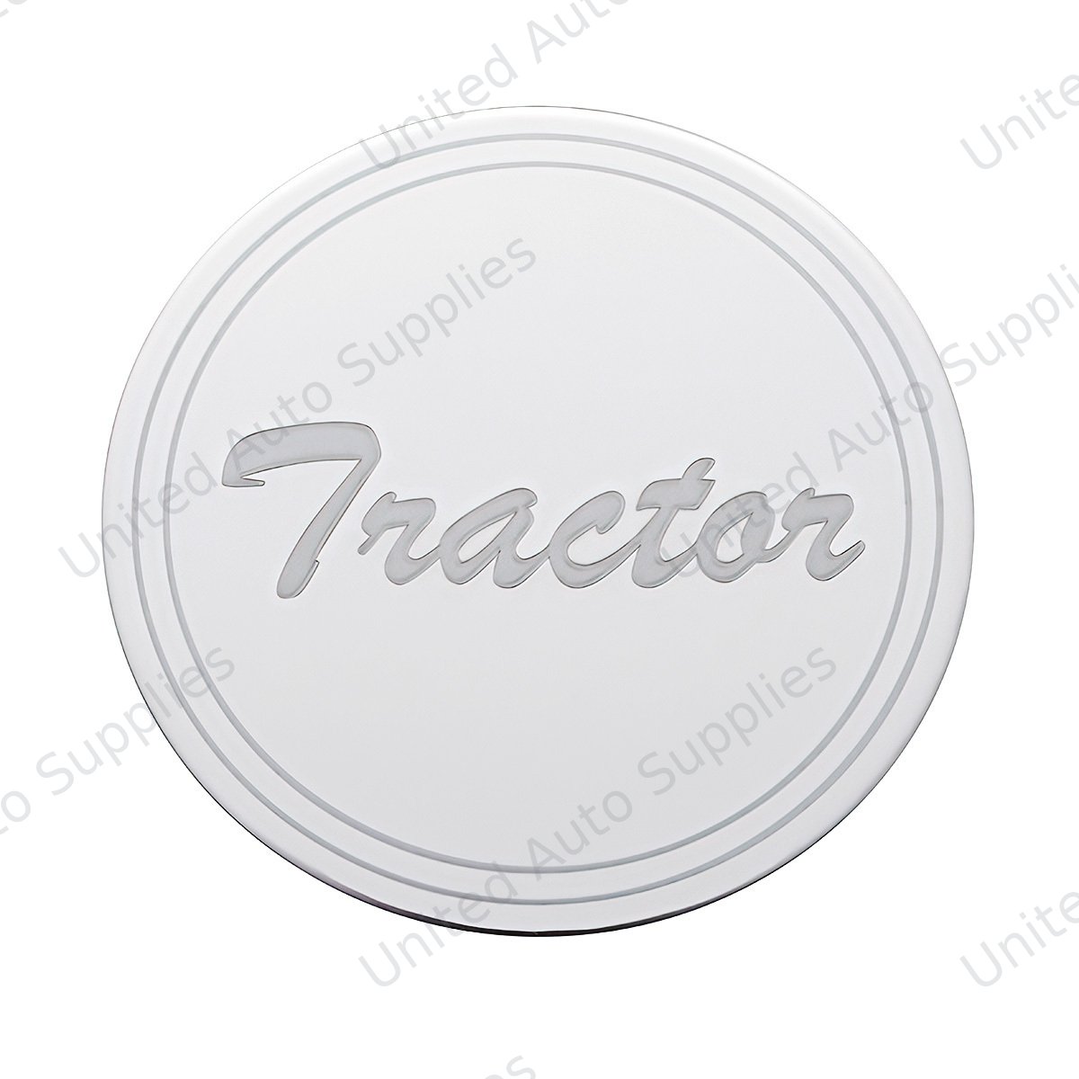 "Tractor" Stainless Air Valve Knob Plaque Only - Cursive Script