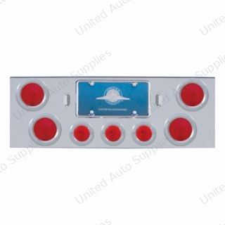 Chrome Rear Center Panel With Four 4" Lights & Three 2.5" Lights & Bezels