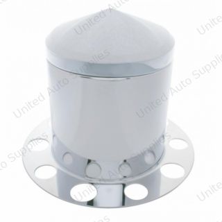 Stainless Pointed Rear Axle Cover 3PC Kit For 1-1/2" Nut Cover - Steel Wheel
