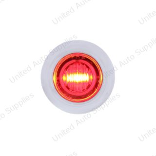 3 LED Dual Function 3/4" Mini Auxiliary/Utility Light With Bezel & Washer - Red LED/Clear Lens