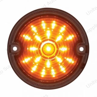 21 LED 3-1/4" Signal Light For Harley Motorcycle With 1156 Plug - Amber LED/Smoke Lens