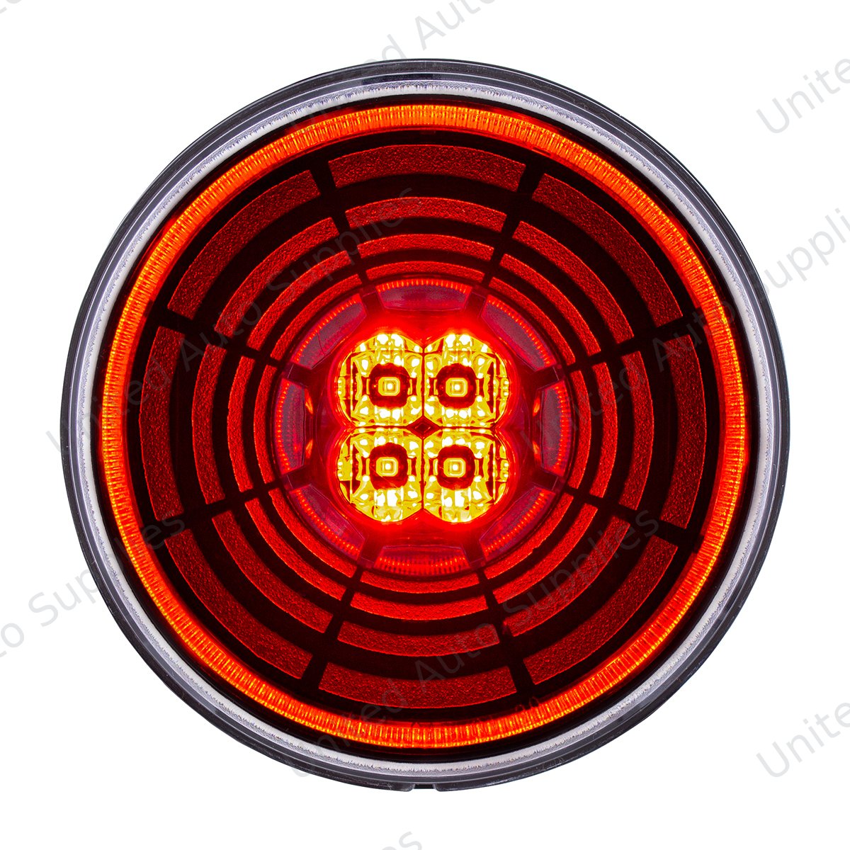 Abyss 13 LED 4" Round Stop/Turn/Tail Light - Red LED/Clear Lens