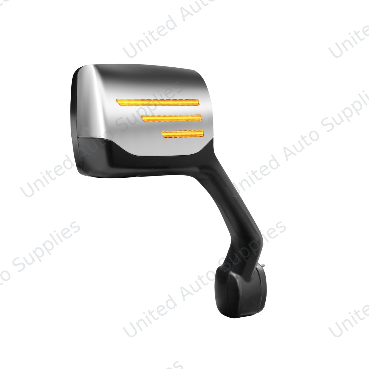Chrome Hood Mirror Assembly W/ Sequential LED Turn Signal For 2013-2021 Kenworth T680 & Peterbilt 579 - Passenger