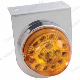 Stainless Light Bracket With 17 LED Dual Function Clear Reflector Light - Amber Lens