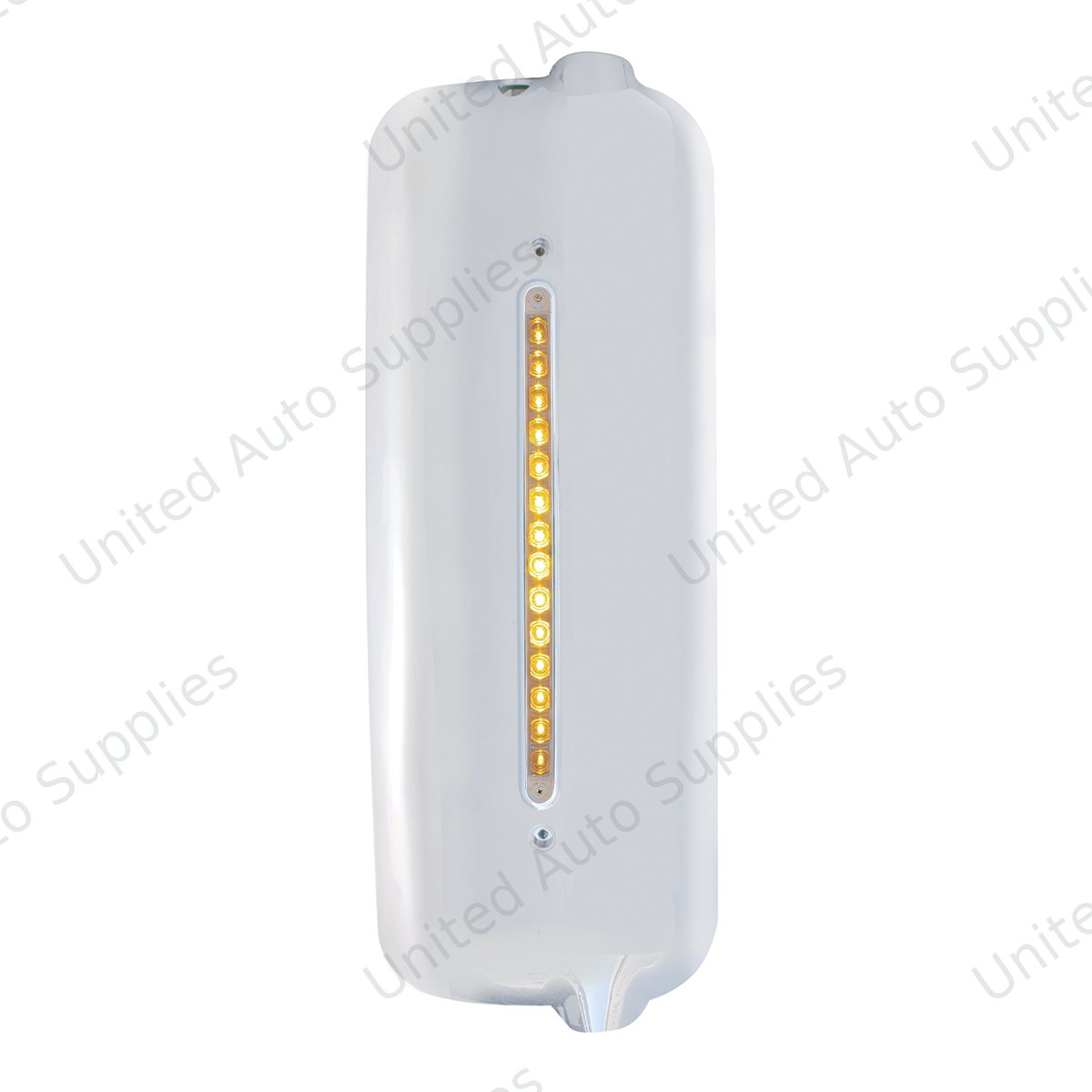 Mirror Cover With 14 LED 12" Light Bar For 2005 & Older Freightliner (Passenger) - Amber LED/Clear Lens
