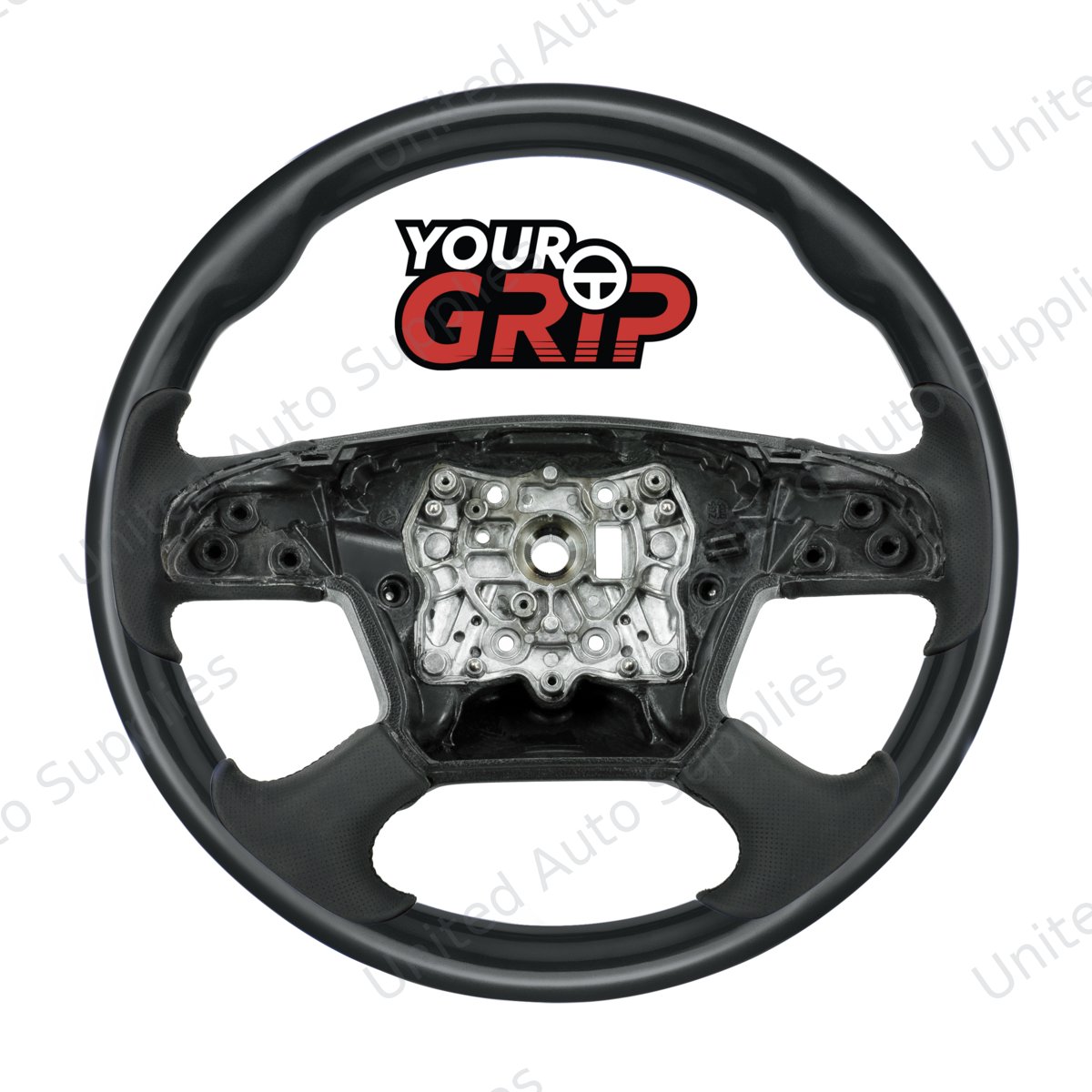 18" YourGrip Wood Candy Color Steering Wheel For 2018-2026 Freightliner Cascadia-Glossy Black