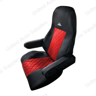 Riggear Napa Faux Leather Seat Cover Set For 2008-2026 Freightliner Cascadia-Red