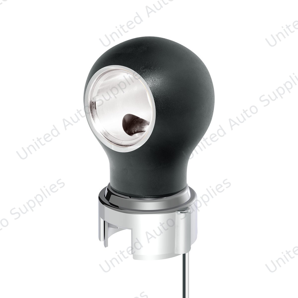 Thread-On Matte Black Charlotte Gearshift Knob With LED 13/15/18 Speed Adapter-White LED