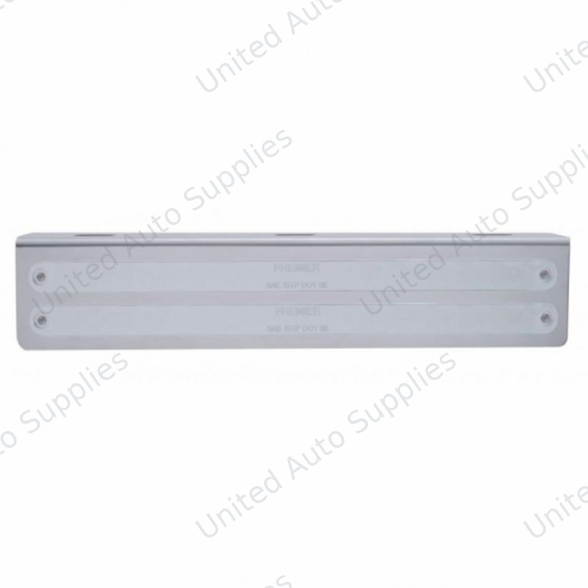 12-3/4" Stainless Light Bracket With 2X 14 LED 12" Light Bars - Red LED/Chrome Lens