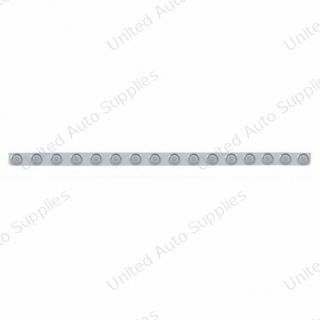 79-1/2" Stainless Bumper Light Bracket With 16X 9 LED 2" Lights & Visors - Amber LED/Clear Lens