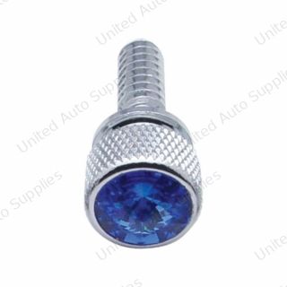 1/4"-20 Knurled Head Dash Screw For Peterbilt - Blue Crystal (Bulk)