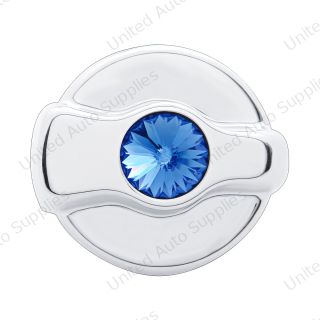 Chrome Plastic A/C Control Knob For 2005 & Older Peterbilt- Blue Crystal