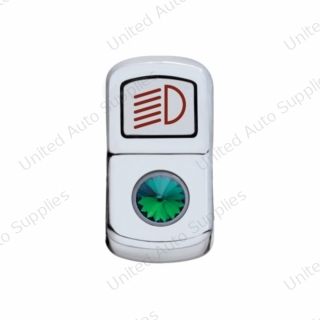 "Headlight" Rocker Switch Cover With Green Crystal