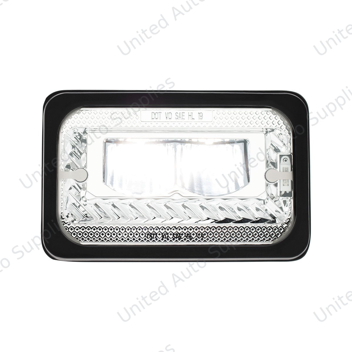 ULTRALIT - Heated 4" X 6" LED Headlight With Glass Lens & Aluminum Housing - High Beam - Chrome