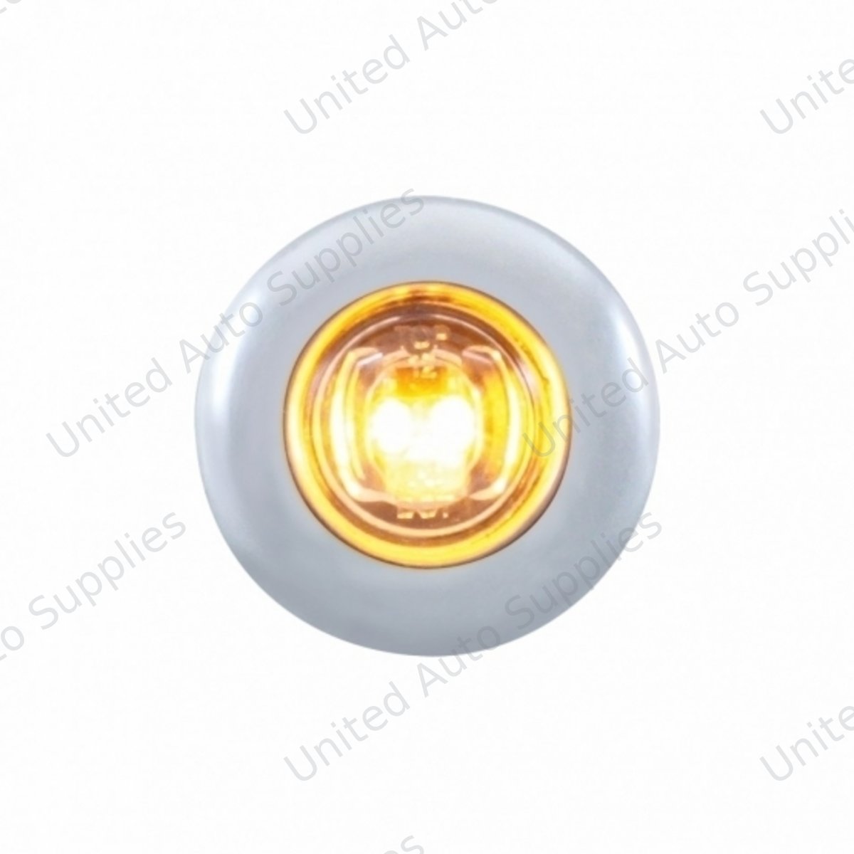 2 LED 3/4" Mini Light With Bezel (Clearance/Marker) - Amber LED/Clear Lens