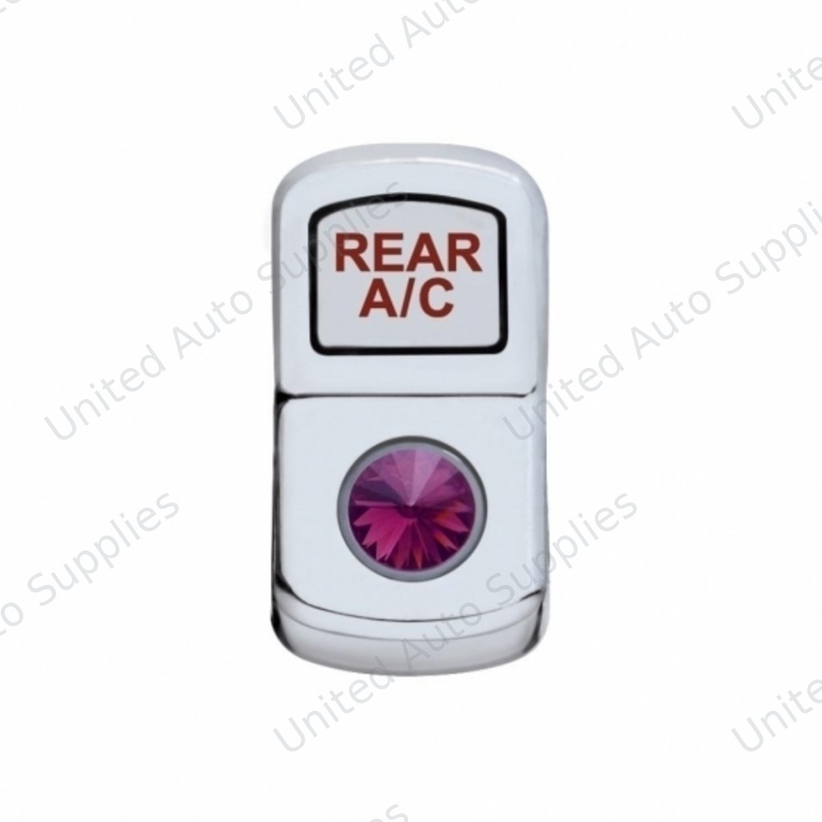 "Rear A/C" Rocker Switch Cover With Purple Crystal