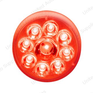 9 LED 2.5" Round Pure Reflector Light (Clearance/Marker) - Red LED/Red Lens