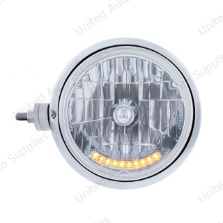 SS Guide 682-C Style Headlight Assembly W/Crystal Lens & 10 LEDs Position Light - L/H (Horizontal Mount)