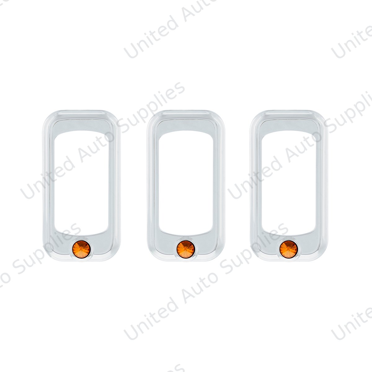 Rocker Switch Bezel For Peterbilt/ Kenworth With Copper Crystal (3-Pack)