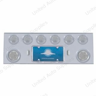 SS Rear Center Panel With 2X 7 LED 4" Reflector Light & 6X 13 LED 2.5" Light & Bezel -Red LED/Clear Lens