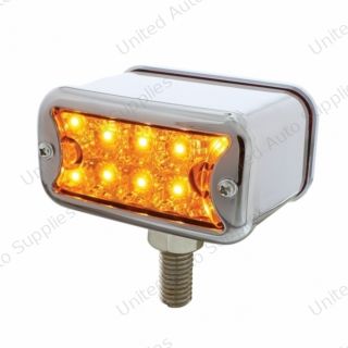 20 LED Dual Function Reflector Double Face Light With Bezel - T-Mount - Amber & Red LED/Amber & Red Lens