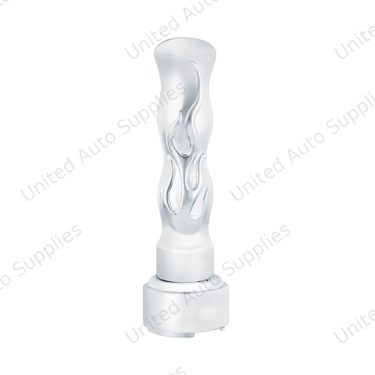 Thread-On Flame Gearshift Knob With Adapter For Eaton Fuller 9/10 Speed - Chrome