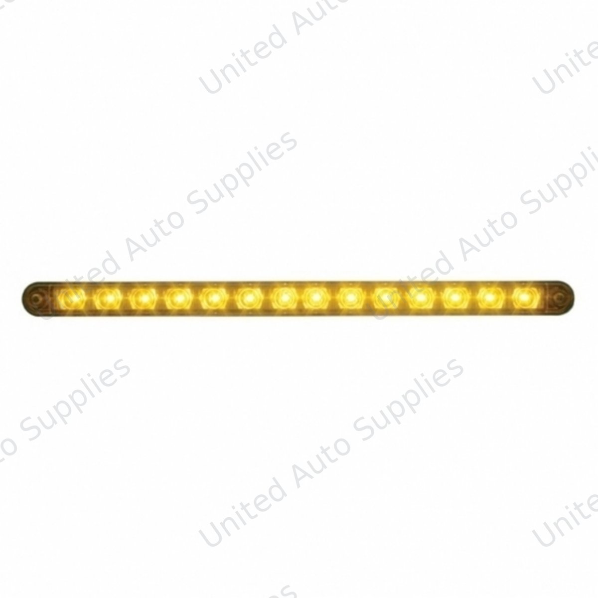 14 LED 12" Turn Signal Light Bar With Bezel - Amber LED/Amber Lens