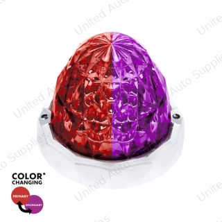 Double Fury 19 LED Dual Function Crystal Watermelon Light With Chrome Bezel-Red & Purple LED/Clear Lens