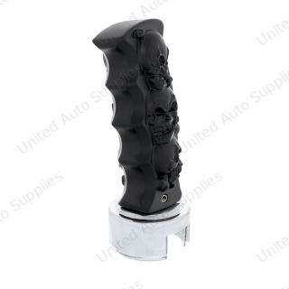 Skulls Pistol Grip Gearshift Knob With 13/15/18 Speed Adapter - Black