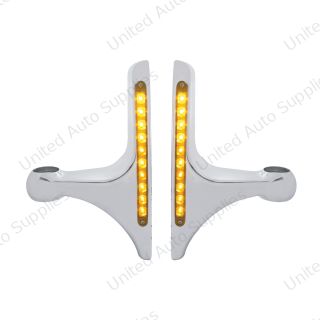 LED Headlight Bracket - 10 Amber LED/Amber Lens (Pair)