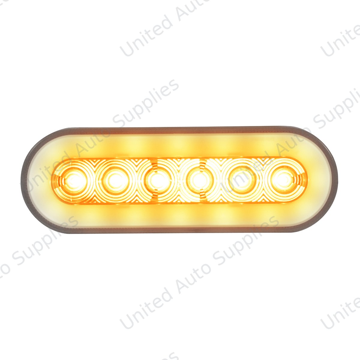 GloLight 22 LED 6" Oval Turn Signal Light - Amber LED/Clear Lens