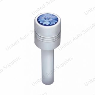 Chrome Door Lock Knob With 9/16" Blue Crystal (2-Pack)