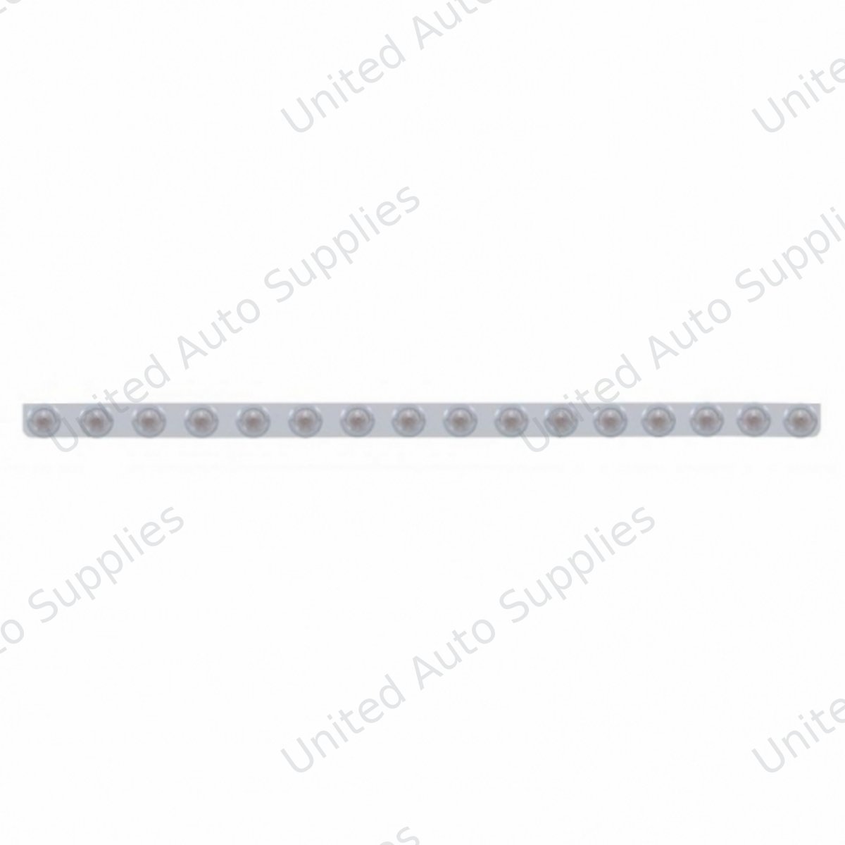 79-1/2" SS Bumper Light Bracket With 16X 9 LED 2" Beehive Lights & Bezels -Red LED/Clear Lens